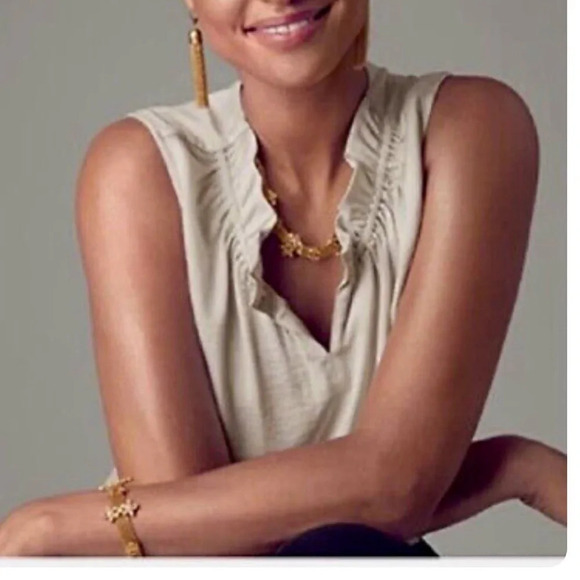 CAbi Tops - CABI shirt - “Last Dance” sleeveless light silver/gray with ruffle neckline